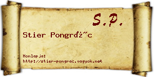 Stier Pongrác névjegykártya